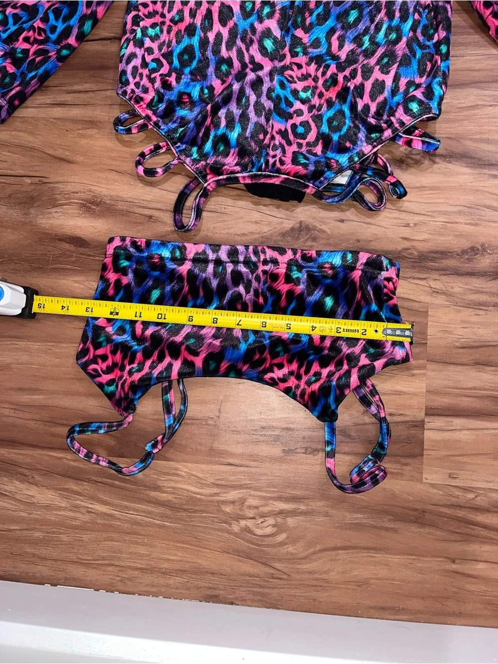 Multicolor Leopard Print Bandeau Top & Flared Pants Set